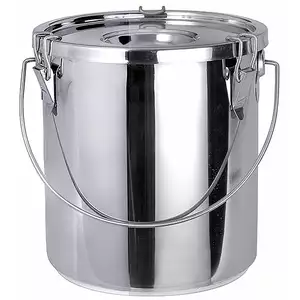 Pojemnik nierdzewny na płyny lub żywność z pokrywką, 10,5 l, o średnicy 240 mm | CONTACTO, 3011/010