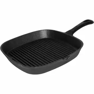 Patelnia żeliwna grillowa kwadratowa 230x230 mm | STALGAST, 049003