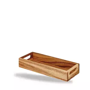 Skrzynia drewaniana prostokątna z uchwytami, 300x118x48 mm | CHURCHILL, Buffetscape Wood Natural Acacia