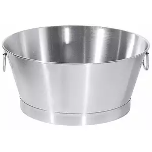 Wanna okrągła ze stali nierdzewnej z dwoma uchwytami, 16 l, o średnicy 400 mm | CONTACTO, 3001/400