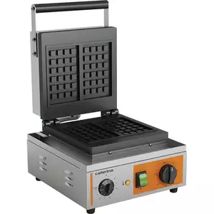 Gofrownica z płytą aluminiową powlekaną teflonem, 1,5 kW, 320x380x240 mm | CATERINA, 772326