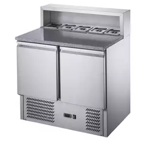 Stół chłodniczy do pizzy 2-drzwiowy z nadstawą 240 l, 900x700x850 mm | TECHNICA, Cold Line