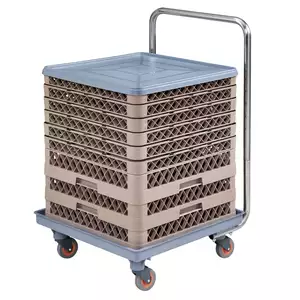 Wózek z uchwytem na kosze do zmywarek 540x600x880 mm | TECHNICA, Silver Line