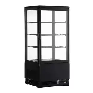Witryna chłodnicza nastawna czarna z oświetleniem LED, 78 l, 428x386x960 mm | TECHNICA, Cold Line