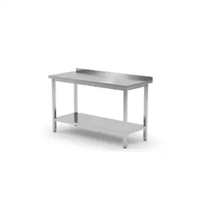 Stół roboczy przyścienny z półką, skręcany, 1000x700x850 mm, inox | HENDI, 812723