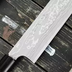 Nóż Kamagata Usuba 180 mm | HIDEO KITAOKA, Shirogami Satin Damascus