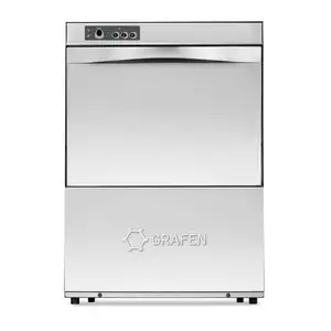 Zmywarka do szkła i naczyń, z elektromechanicznym sterowaniem, z dozownikiem płynu myjącego, kosz: 500x500 mm, 5,15 kW, 590x600x850 mm | GRAFEN, GS50M DDE