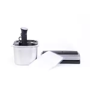 [Zestaw] Cyrkulator Sous-Vide 1200 W + Pakowarka próżniowa listwowa 100W + Worki do pakowarki próżniowej 200x300 mm - 100 szt. + Pojemnik GN 1/2 200 mm ze stali nierdzewnej | TECHNICA