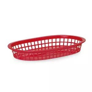 Koszyk do pieczywa owalny, 275x175x38 mm, czerwony, 6 szt. | HENDI, 426319