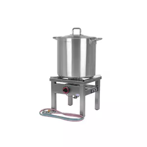 [Zestaw] Taboret gazowy 400x400x350 mm, 6,5 kW + Reduktor z wężem (G30), 2000 mm + Garnek wysoki 50,2 l, 400 mm z pokrywką
