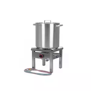 [Zestaw] Taboret gazowy 400x400x350 mm, 6,5 kW + Reduktor z wężem (G30), 2000 mm + Garnek wysoki 50,3 l, 400 mm z pokrywką