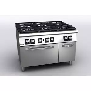 Kuchnia gazowa (G30 - propan-butan) 6-palnikowa, wolnostojąca z piekarnikiem gazowym, 50,55 kW, 1200x930x850 mm | FAGOR, C-G961