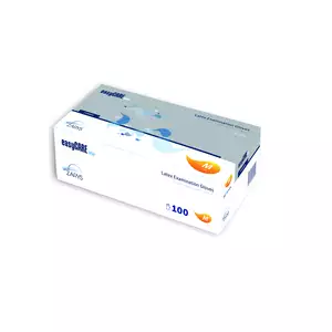 Rękawice lateksowe, pudrowane, białe, opakowanie 100 szt. M | ZARYS, RLP03M