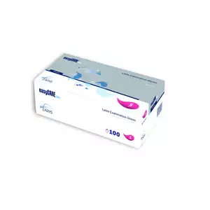 Rękawice lateksowe, pudrowane, białe, opakowanie 100 szt. S | ZARYS, RLP03S