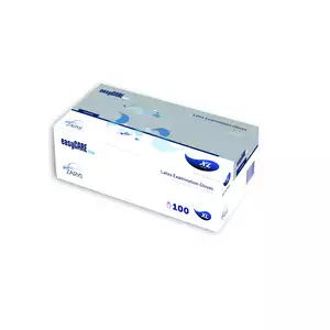 Rękawice lateksowe, pudrowane, białe, opakowanie 100 szt. XL | ZARYS, RLP03XL