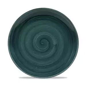 Talerz płytki coupe 260 mm | CHURCHILL, Stonecast Patina Rustic Teal