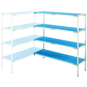 Regał narożny aluminiowo-polietylenowy, 3-półkowy, 752x500x1750 mm | EDENOX, ZESTAW-738