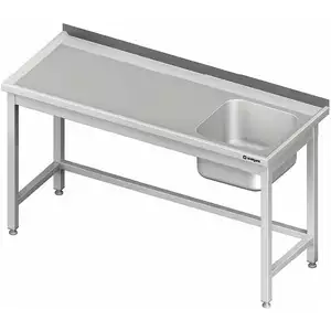 Stół ze zlewem jednokomorowym z prawej strony bez półki 1800x700x850 mm | STALGAST, 980657180