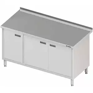 Stół przyścienny z szafką z drzwiami skrzydłowymi 1500x600x850 mm | STALGAST, 980546150