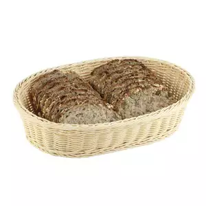 Koszyk owalny z polipropylenu 285x170x85 mm, brązowy | APS, Economic