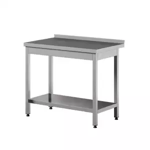 Stół przyścienny z półką ze stali nierdzewnej, 1600x700x850 mm, ECO Line | EDENOX, WT-167 PL S