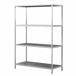 Regał spawany z półkami pełnymi ze stali nierdzewnej, 600x600x1800 mm, ECO Line | EDENOX, SSF-66/18