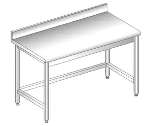 Stół do pracy 1300x700x850 mm, z krawędzią antybryzgową | DORA METAL, DM-S-3101