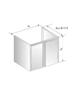 Moduł z drzwiami zawiasowymi pod zlewozmywak 1200x485x650 mm | DORA METAL, DM-3210.1