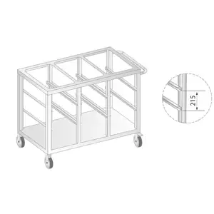 Wózek do transportu pojemników GN 1240x665x850 mm | DORA METAL, DM-3421