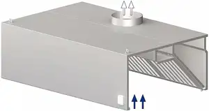 Okap przyścienny skrzyniowy 2600x1400x450 mm | STALGAST, 9820614260