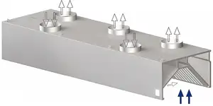 Okap przyścienny skrzyniowy indukcyjny 1600x1400x450 mm | STALGAST, 9821214160