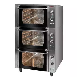 Piec konwekcyjny elektryczny 3-komorowy, 9x GN 2/1, 21 kW, 900x850x1580 mm | KROMET, 000.PE-3/T