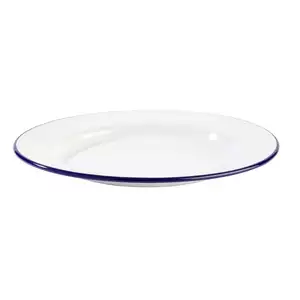 Talerz płaski 260 mm, biało-niebieski | APS, Enamelware