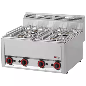 Kuchnia gazowa 4-palnikowa, 13,2 kW, 660x600x290 mm, inox | REDFOX, Linia 600, SP60GL