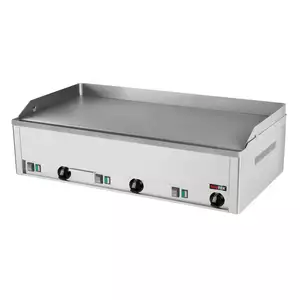 Płyta grillowa elektryczna, ze stali nierdzewnej, gładka, nastawna, 9 kW, 990x540x220 mm, inox | REDFOX, FTH-90E
