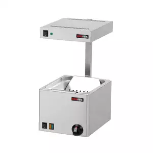 Podgrzewacz do frytek elektryczny 1-komorowy, GN 1/2, 0,85 kW, 270x350x540 mm, inox | REDFOX, UH-12IL