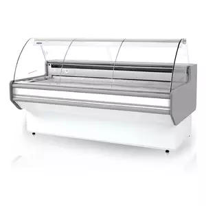 Lada chłodnicza  z szybą giętą, blatem z płyty laminowanej, 1520x1070x1220 mm | RAPA, L-B 152/107