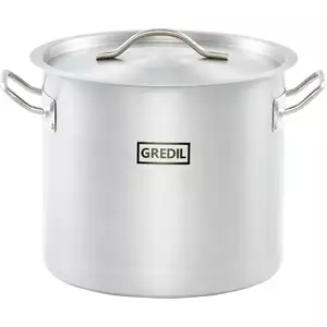 Garnek wysoki ze stali nierdzewnej z pokrywką o średnicy 280 mm, 15,4 l | GREDIL, Standard Line