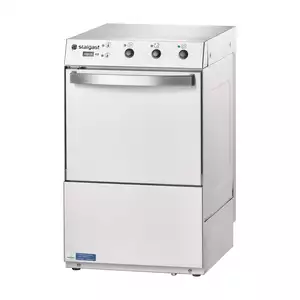 Zmywarko wyparzarka do szkła z dozownikiem płynu myjącego, kosz: 350x350 mm, 2,77 kW, 415x530x665 mm | STALGAST, AQUA