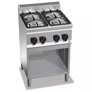 Kuchnia gazowa 4-palnikowa, wolnostojąca, 19 kW, 600x600x900 mm | BERTO'S, Plus 600, ECO POWER, G6F4MPW