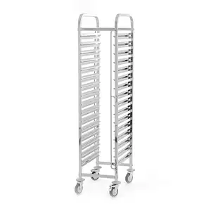 Wózek 16xGN 1/1 transportowy ze stali nierdzewnej 380x550x1735 mm | TECHNICA, Silver Line