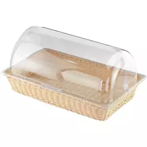 Koszyk do pieczywa wykonany z poliratanu z pokrywą roll-top, prostokątny 530x325 mm, GN1/1 | STALGAST, 419001