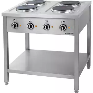 Kuchnia elektryczna z 4 polami grzewczymi, wolnostojąca, na podstawie otwartej, 10,4 kW, 800x700x850 mm | STALGAST, 979500
