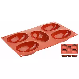 Forma silikonowa do pieczenia HALF EI, foremki o wymiarach 100x 70mm | CONTACTO, 6646/100