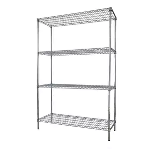 Regał 4-półkowy 1800x600x1800 mm ze stali chromowanej | TECHNICA, Silver Line