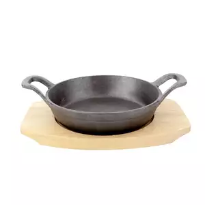 Żeliwne naczynie z drewnianą podstawką ø 155 mm | COSY & TRENDY, 5112637