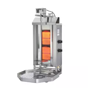 Gyros, kebab gazowy, 2 strefy grzewcze, wsad 30 kg, 7 kW, 500x395x920 mm, taca na tłuszcz o wym. 500x500 mm | POTIS, GD2/gaz ziemny