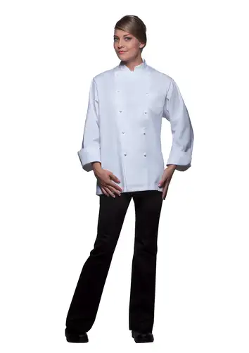 Bluza kucharska unisex, rozmiar S, biała | KARLOWSKY, Basic