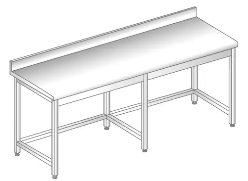 Stół do pracy 2600x700x850 mm, z krawędzią antybryzgową | DORA METAL, DM-S-3102
