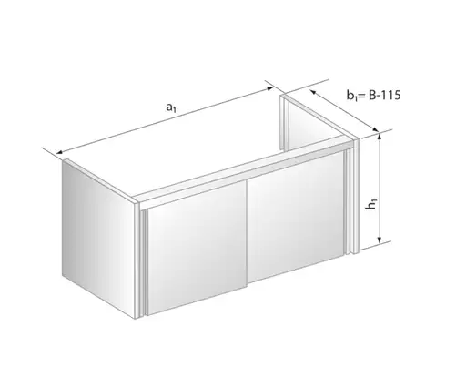 Moduł z drzwiami suwanymi pod zlewozmywak 1600x485x650 mm | DORA METAL, DM-3211.1
